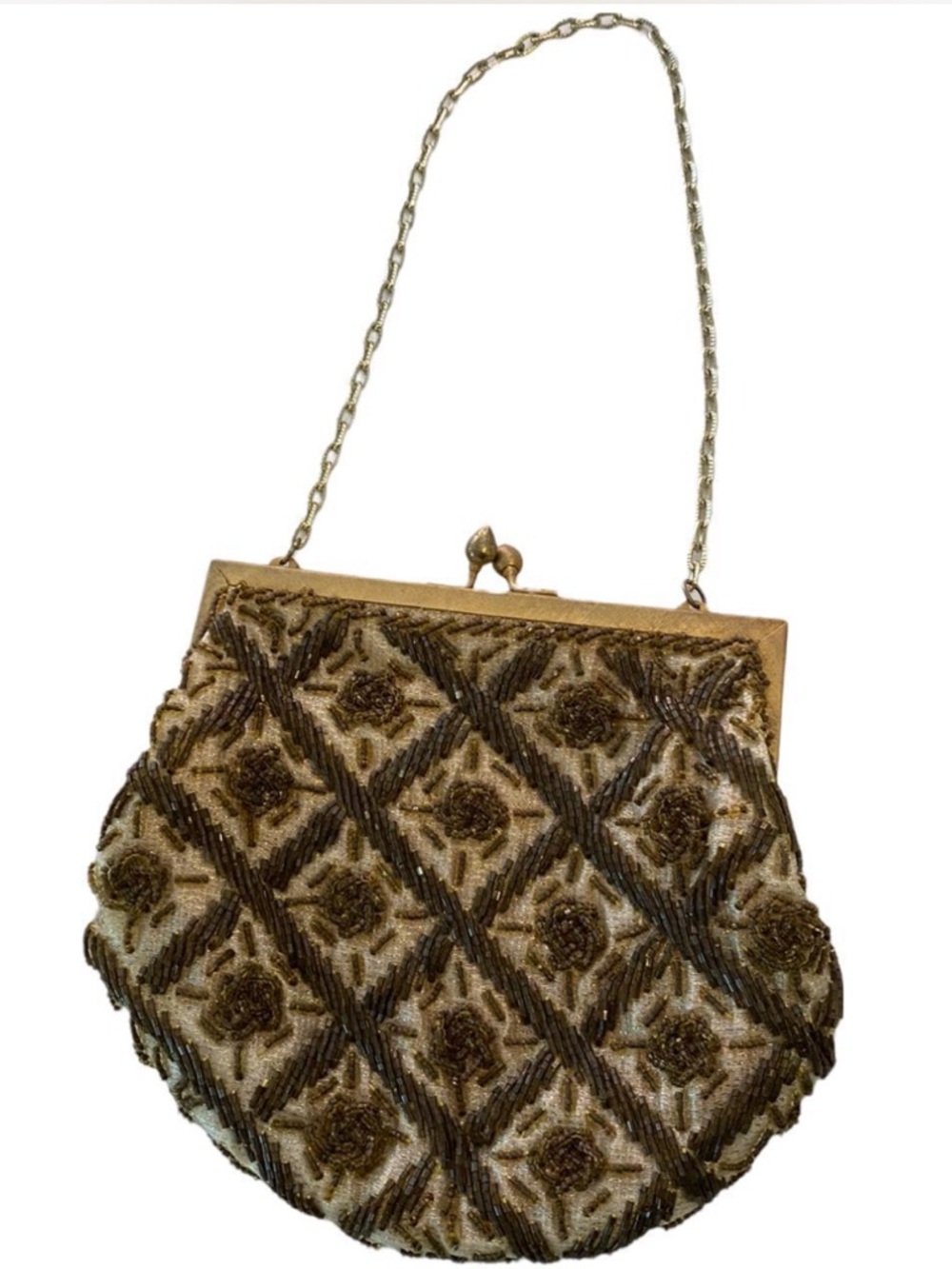 Vintage 1960s Beaded Evening Bag Bridgerton Victorian Style